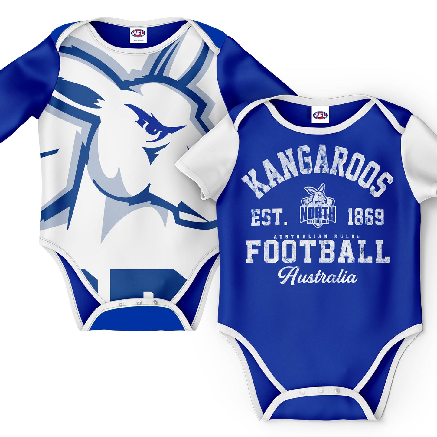 AFL INFANT BODYSUIT 2PC GIFT SET - NORTH MELBOURNE KANGAROOS