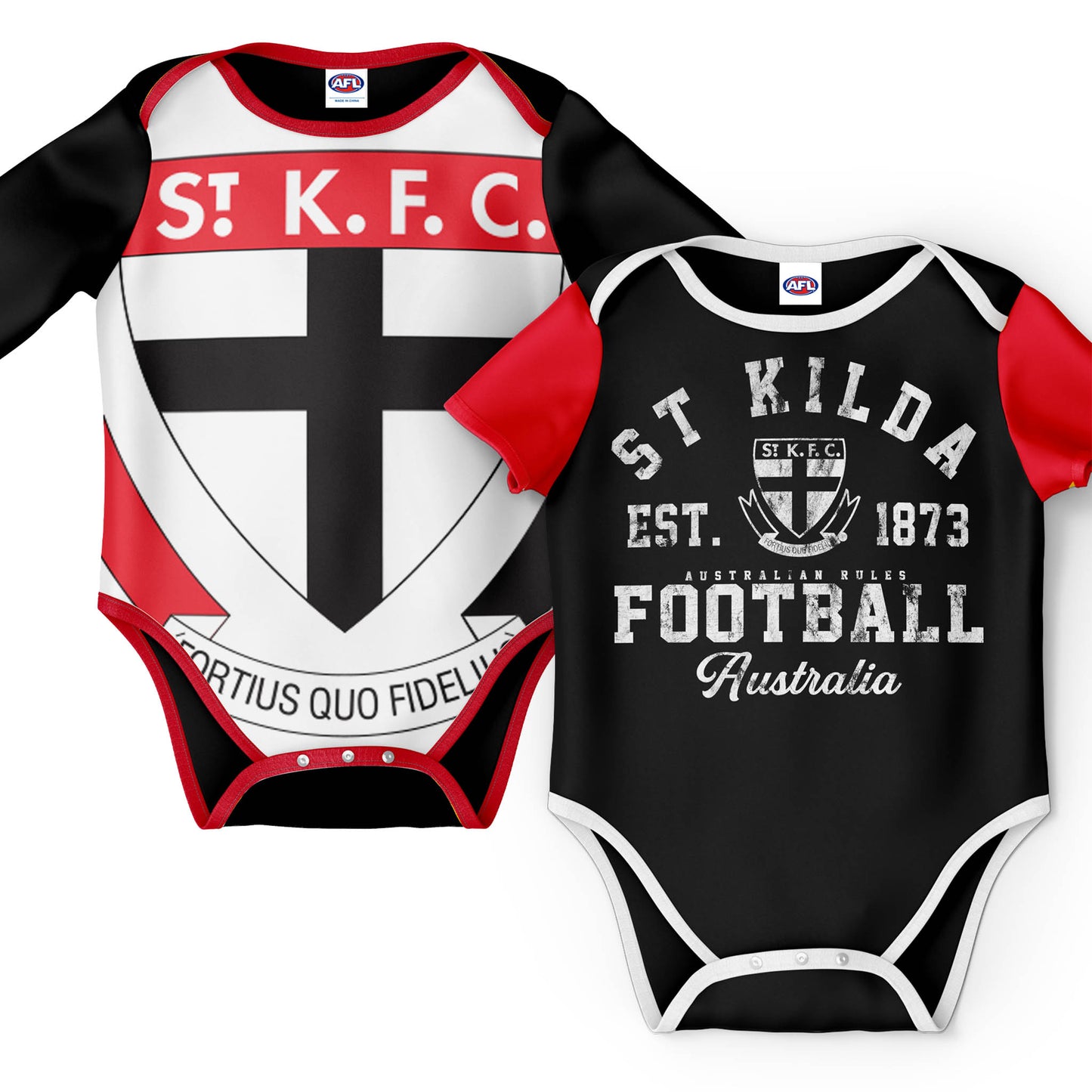 AFL INFANT BODYSUIT 2PC GIFT SET - ST KILDA SAINTS