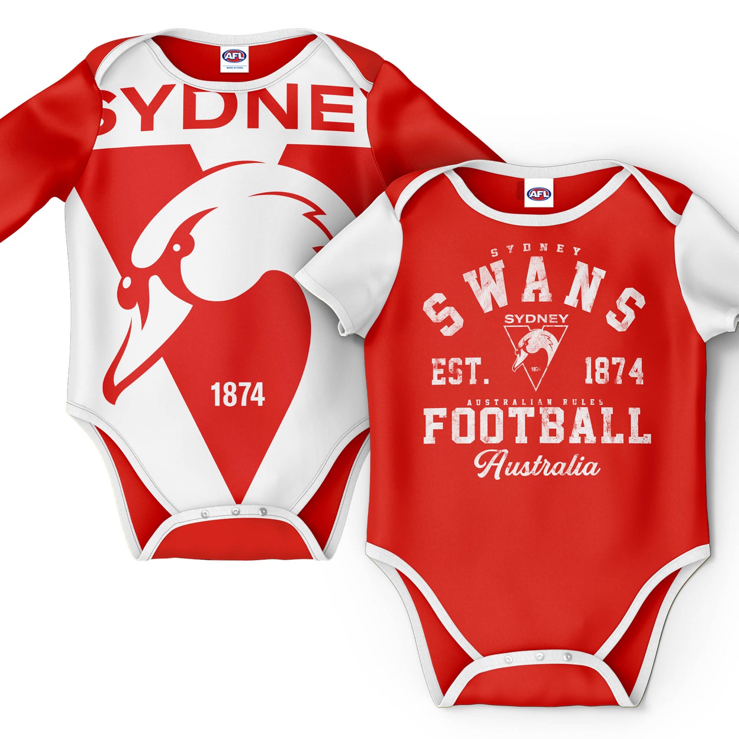 AFL INFANT BODYSUIT 2PC GIFT SET - SYDNEY SWANS