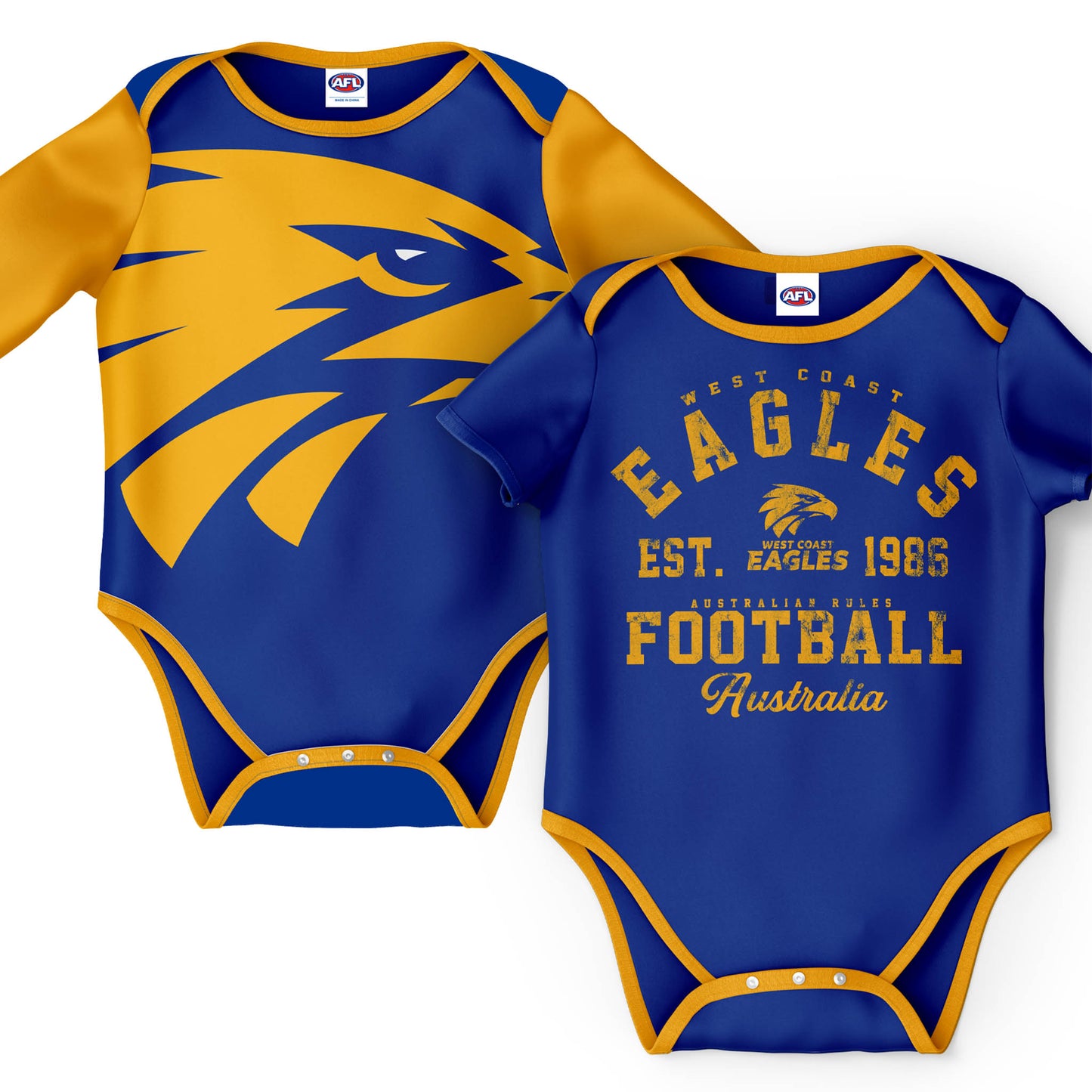 AFL INFANT BODYSUIT 2PC GIFT SET - WEST COAST EAGLES