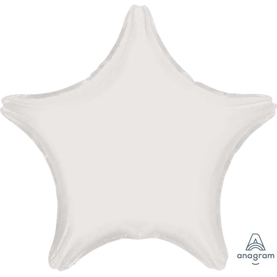 WHITE STAR FOIL BALLOON - 48CM