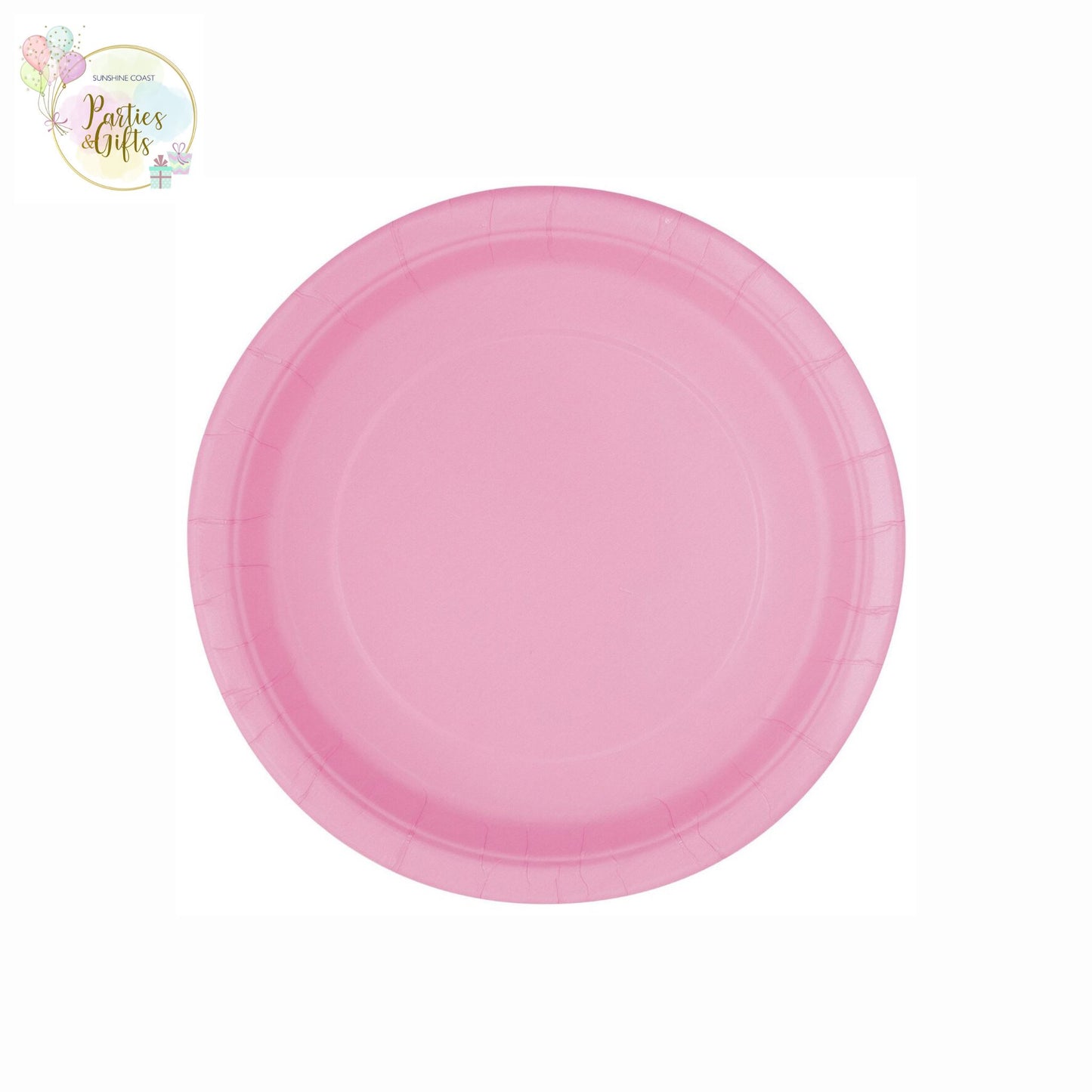 LOVELY PINK PAPER PLATES 21.9CM ROUND - PACK OF 8