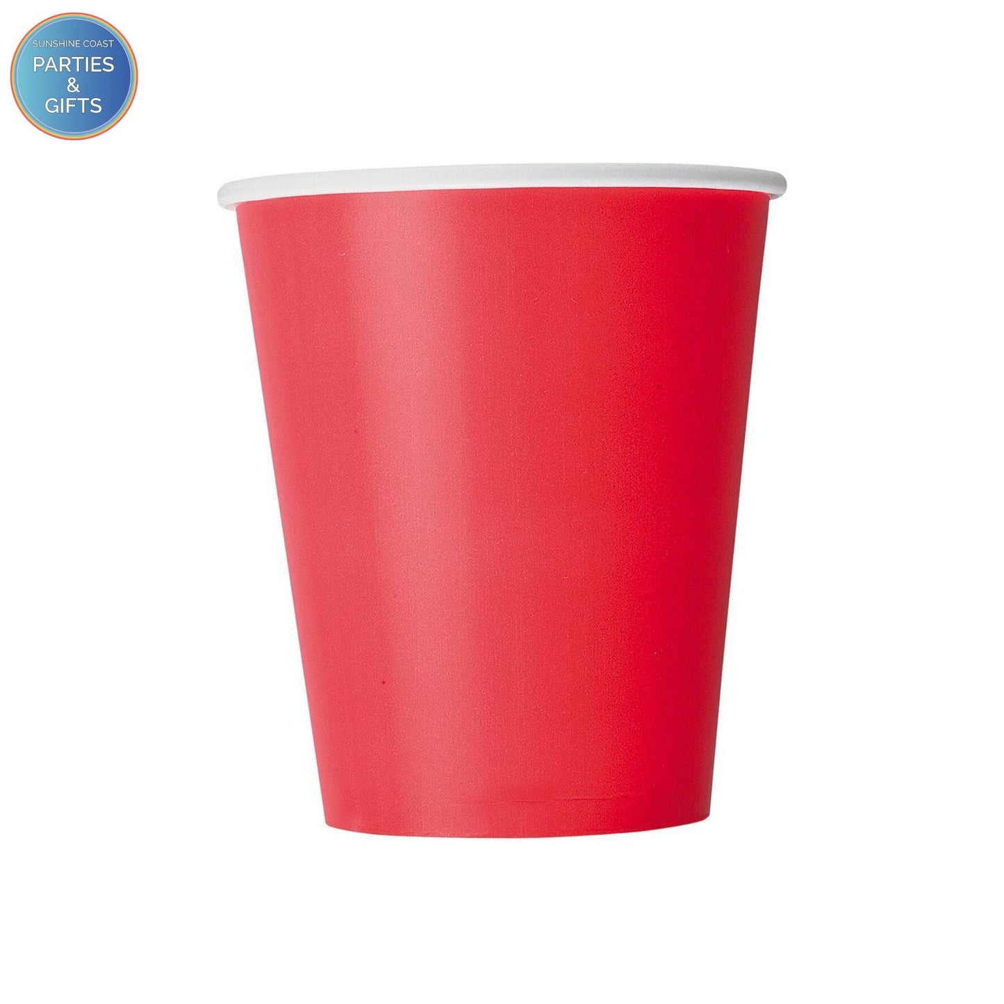 RUBY RED 270ML PAPER CUPS - PACK OF 8