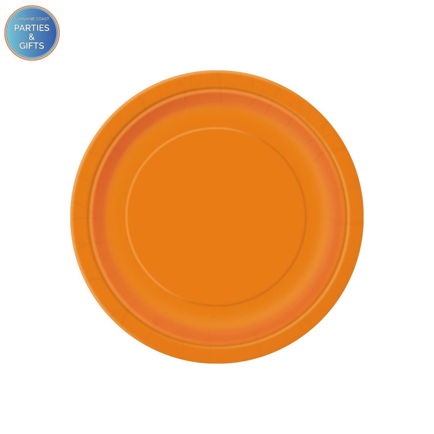 PUMPKIN ORANGE PAPER PLATES 17.1CM ROUND - PACK OF 8