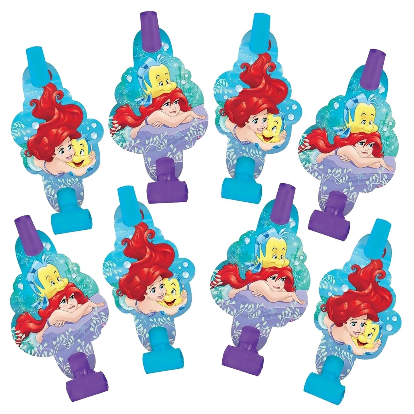 DISNEY PRINCESS LITTLE MERMAID PARTY BLOWOUTS - PACK OF 8