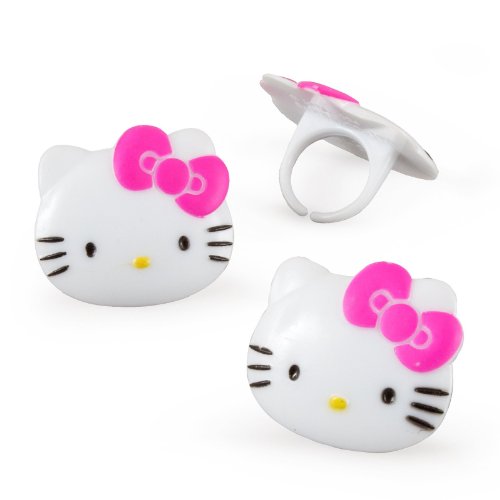 HELLO KITTY CUPCAKE RINGS - PACK OF 12