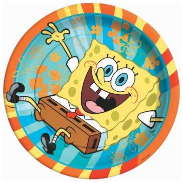 SPONGEBOB SQUAREPANTS ROUND PAPER PLATES 22.23CM - PACK OF 8