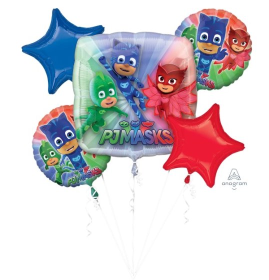 PJ MASKS HELIUM FOIL BALLOON BOUQUET - PACK OF 5