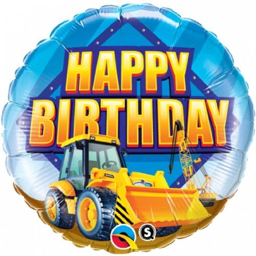 CONSTRUCTION HAPPY BIRTHDAY FOIL BALLOON - 46CM