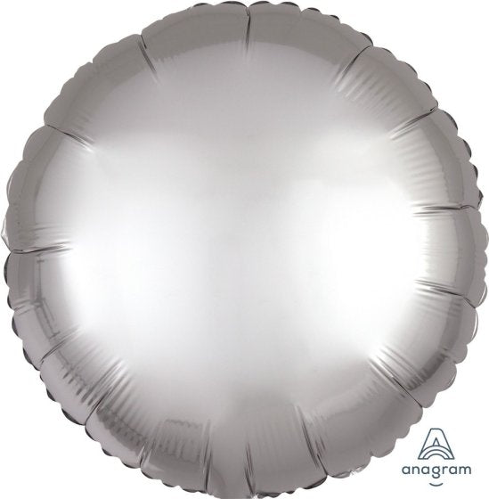 SATIN LUXE PLATINUM SILVER CIRCLE FOIL BALLOON - 43CM