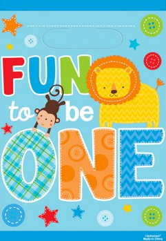 ONE WILD BOY 1ST BIRTHDAY LOOT BAGS - PACK OF 8
