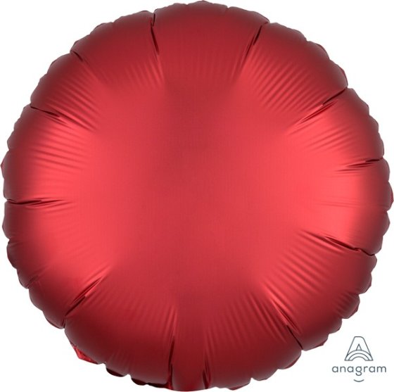 SATIN LUXE SANGRIA RED CIRCLE FOIL BALLOON - 43CM