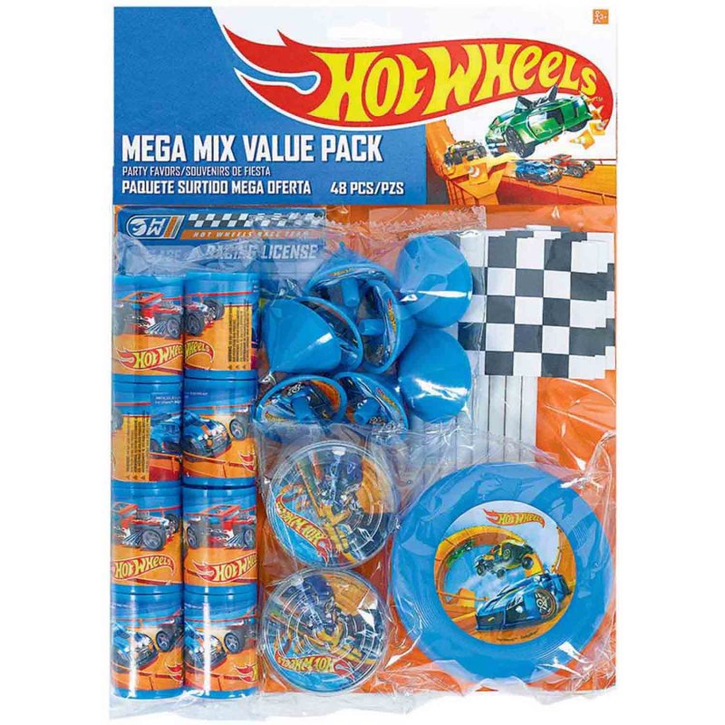 HOT WHEELS MEGA VALUE FAVOUR PACK - 48 PARTY FAVORS