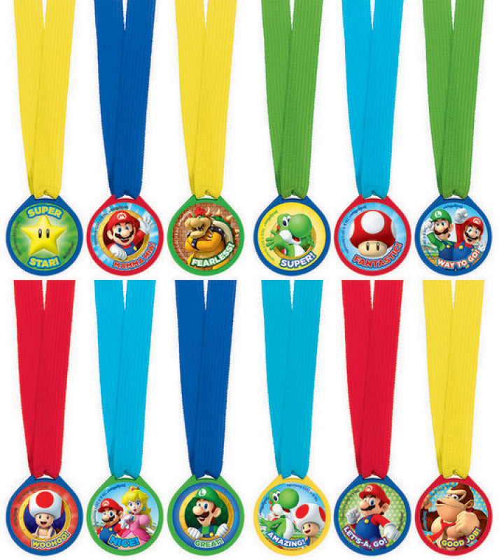SUPER MARIO BROS AWARD MEDALS - PACK OF 12