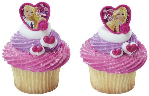 BARBIE CUPCAKE RINGS - PACK OF 12
