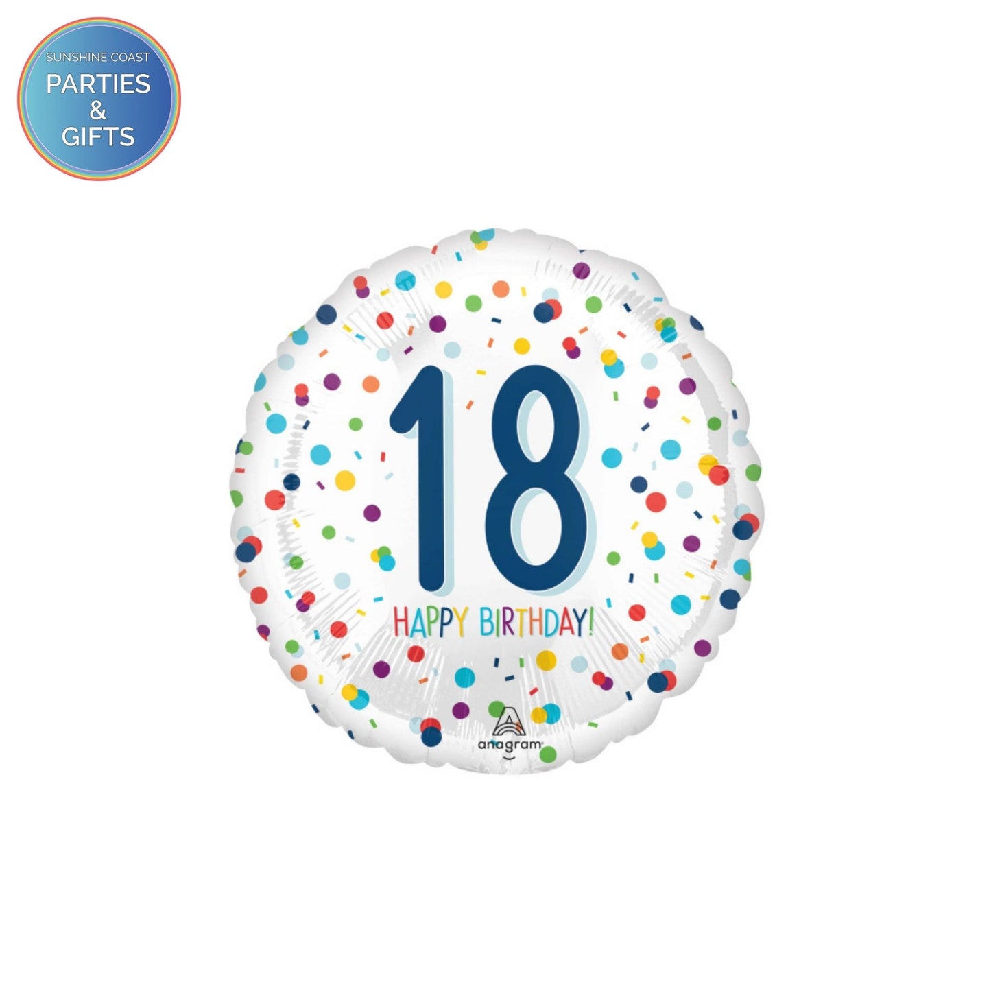 CONFETTI BIRTHDAY 18TH FOIL BALLOON - 43CM
