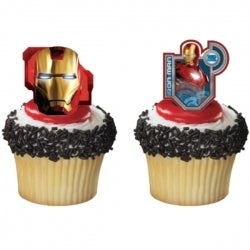 IRON MAN 2 CUPCAKE RINGS - PACK OF 12