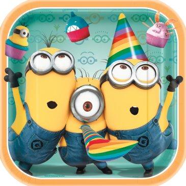 DESPICABLE ME 2 SQUARE PAPER PLATES 22.9CM - PACK OF 8