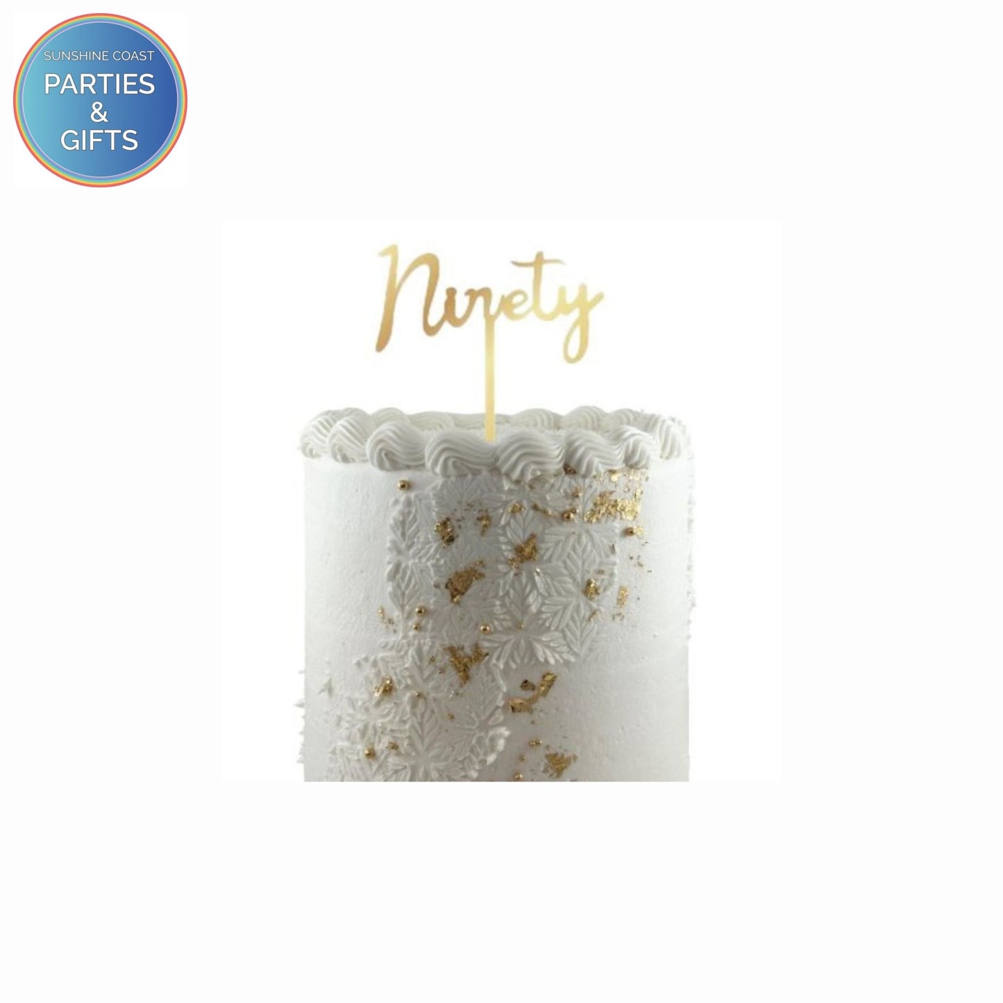 ACRYLIC CAKE TOPPER 2MM - GOLD NINETY