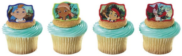JAKE & THE NEVERLAND PIRATES CUPCAKE RINGS - PACK OF 12