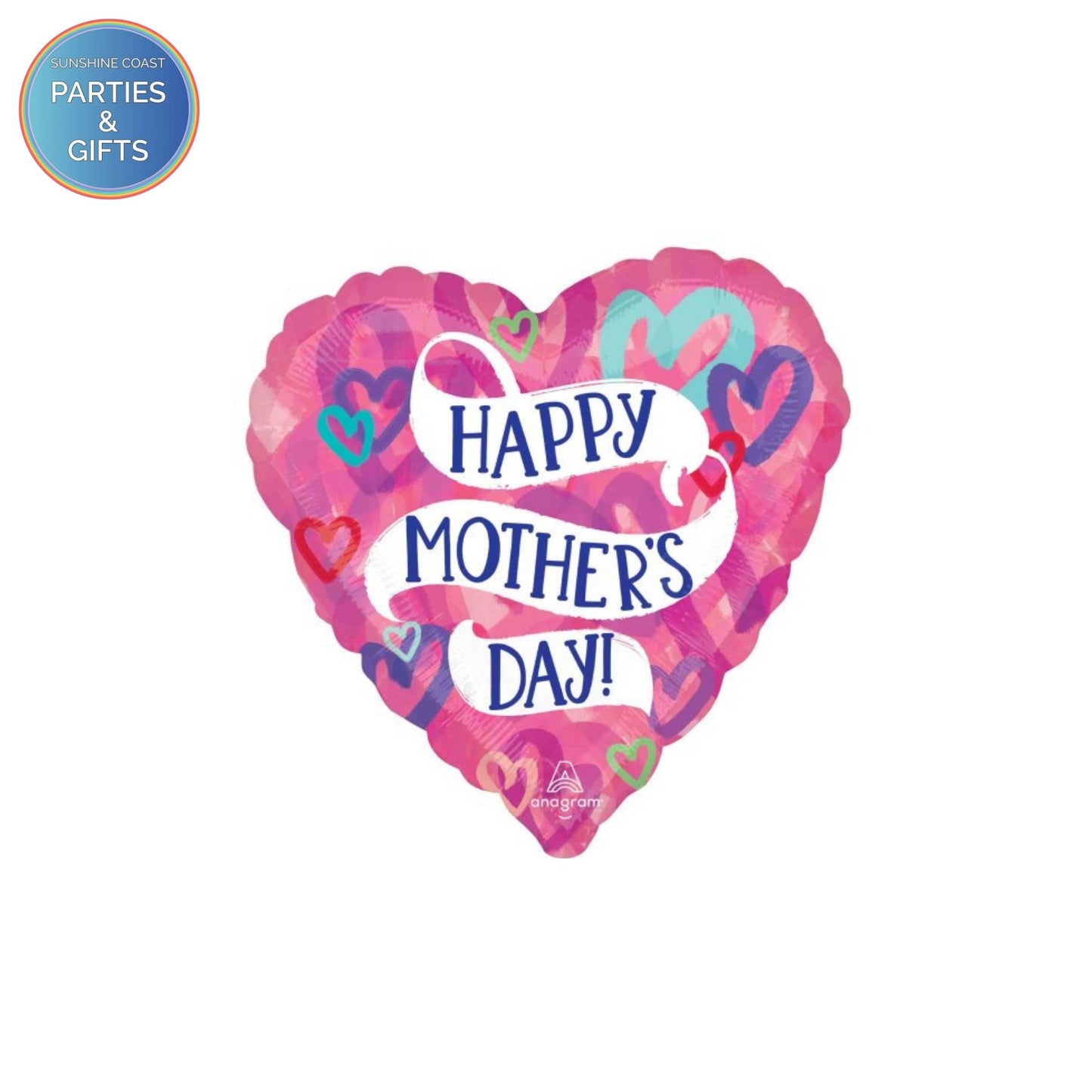HAPPY MOTHER'S DAY PINK HEART FOIL BALLOON - 43CM