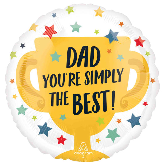 HAPPY FATHERS DAY SIMPLY THE BEST #1 DAD FOIL BALLOON - 45CM