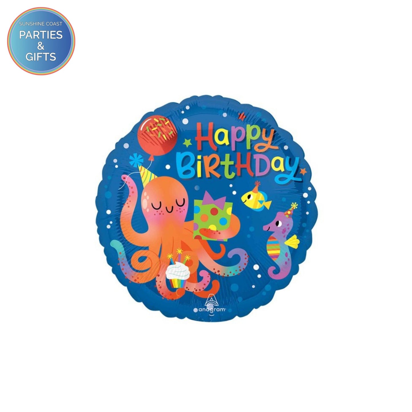 CUTE OCTOPUS HAPPY BIRTHDAY FOIL BALLOON - 43CM