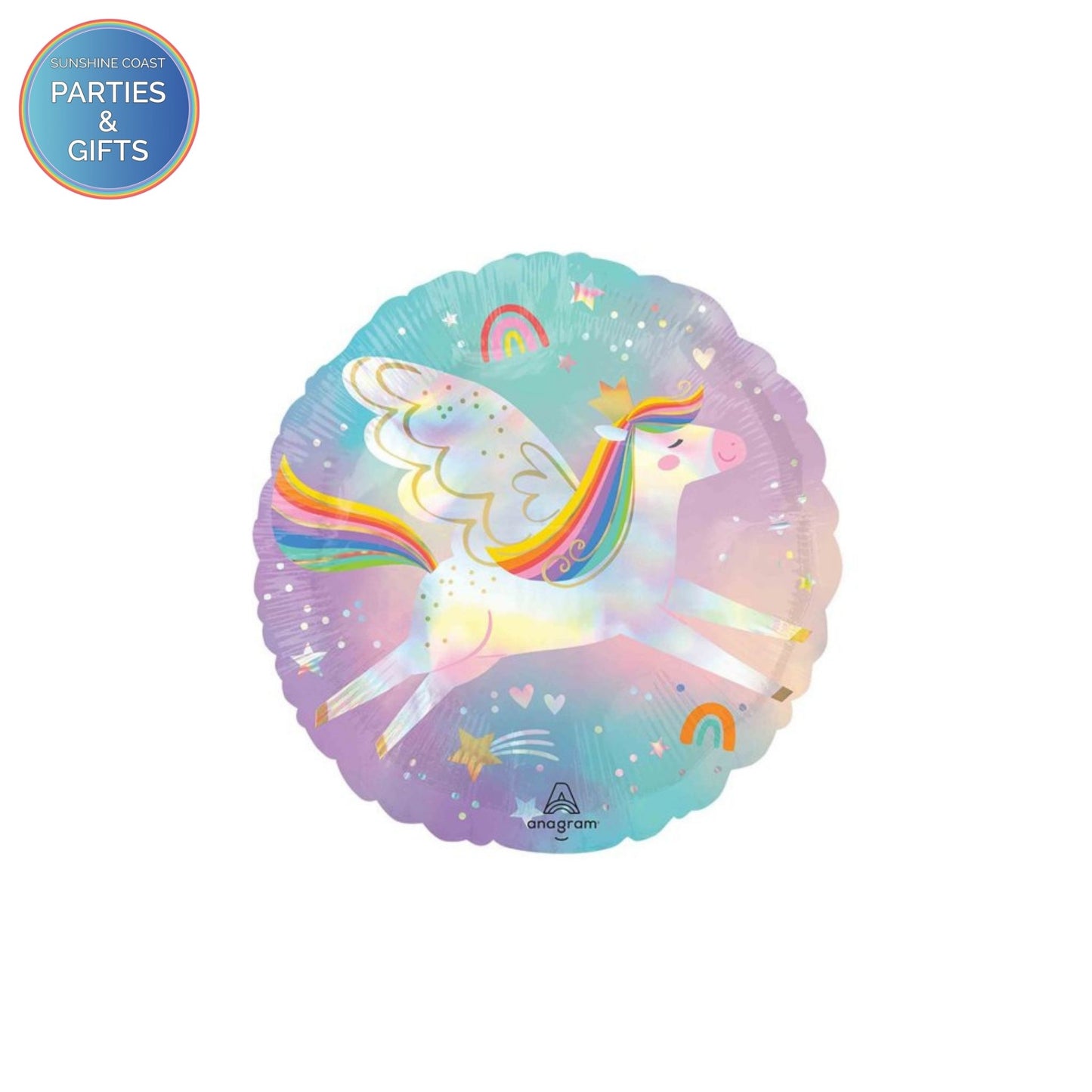 HOLOGRAPHIC PEGASUS FOIL BALLOON - 45CM