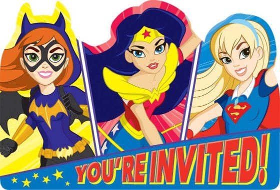 DC SUPER HERO GIRLS INVITATION SET - PACK OF 8