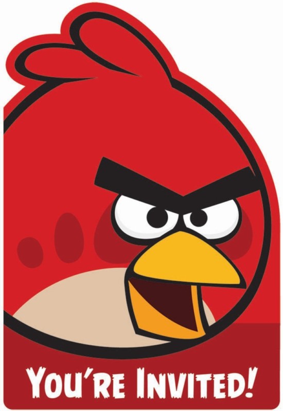 ANGRY BIRDS INVITATION SET - PACK OF 8