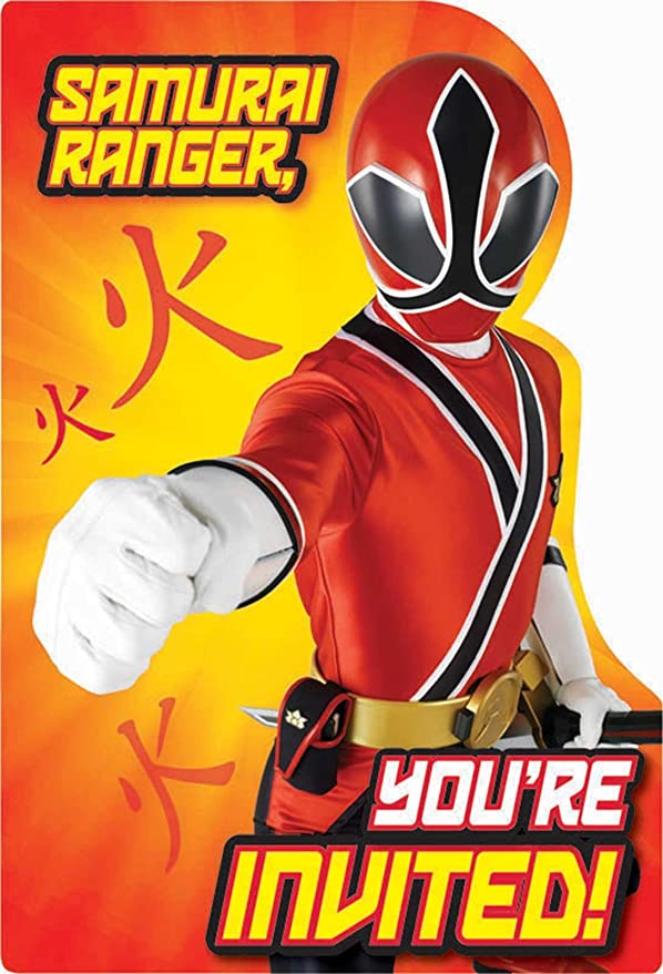POWER RANGERS SAMURAI INVITATION SET - PACK OF 8
