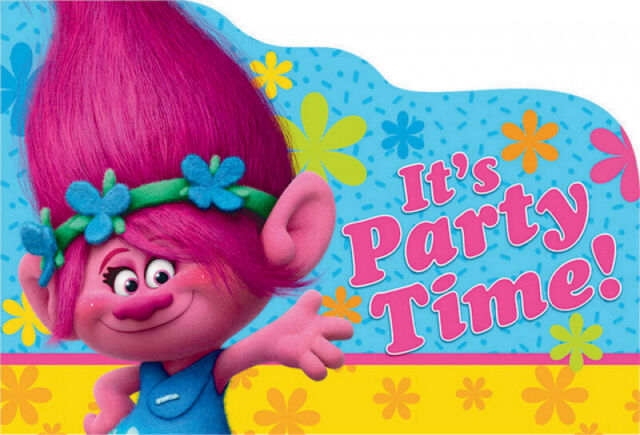 TROLLS INVITATION SET - PACK OF 8