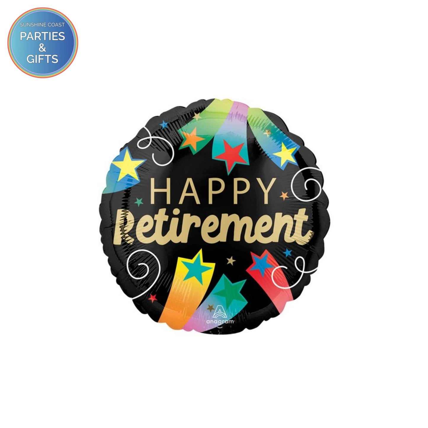 HAPPY RETIREMENT STAR FOIL BALLOON - 43CM