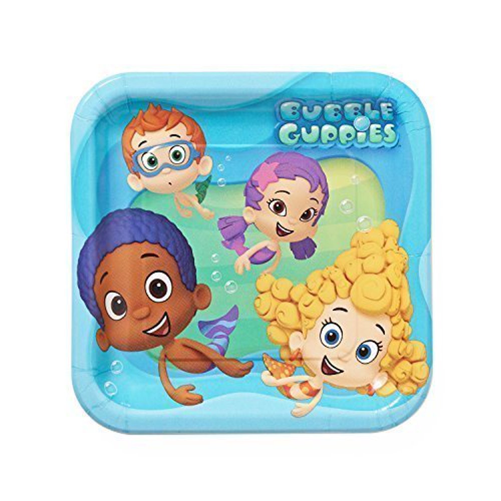 BUBBLE GUPPIES SQUARE PAPER PLATES 22.9CM - PACK OF 8