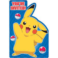 POKEMON INVITATION SET - PACK OF 8