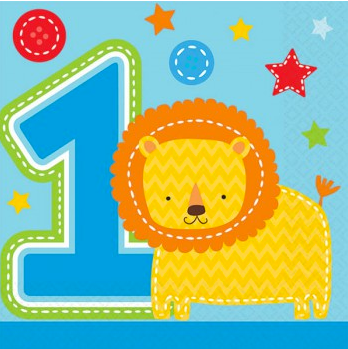 ONE WILD BOY 1ST BIRTHDAY BEVERAGE NAPKINS - PACK OF 16