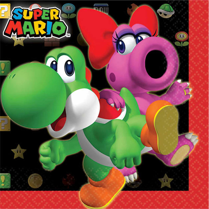 SUPER MARIO BROS BEVERAGE NAPKINS - PACK OF 16