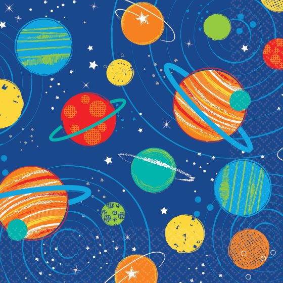 SPACE BLAST BEVERAGE NAPKINS - PACK OF 16