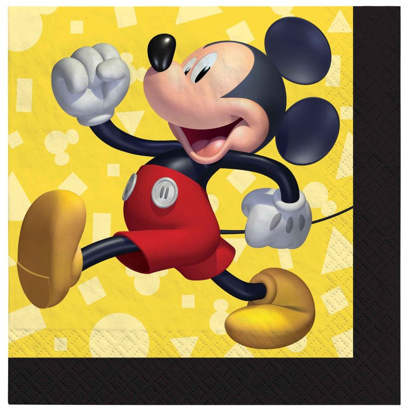 MICKEY MOUSE BEVERAGE NAPKINS - PACK OF 16