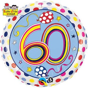 60TH BIRTHDAY FOIL BALLOON - 46CM