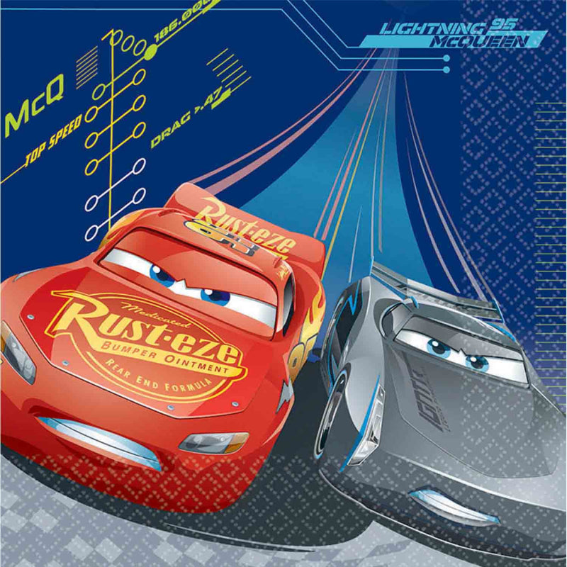 DISNEY CARS 3 LUNCH NAPKINS - PACK OF 16