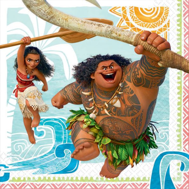 DISNEY MOANA LUNCH NAPKINS - PACK OF 16