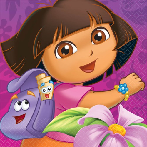 DORA THE EXPLORER FLOWER ADVENTURE LUNCH NAPKINS - PACK OF 16