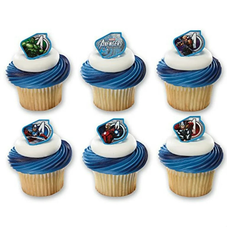 MARVEL AVENGERS ASSEMBLE CUPCAKE RINGS - PACK OF 12