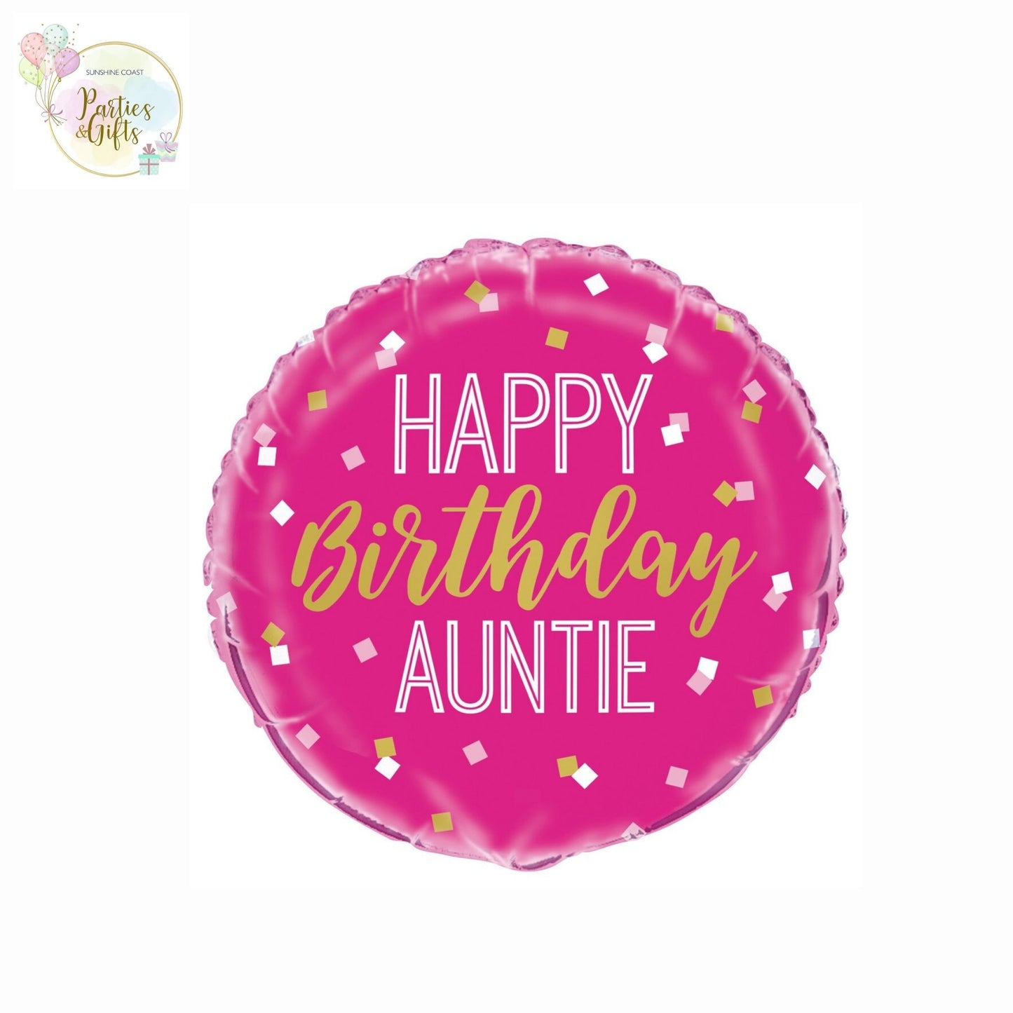 PINK HAPPY BIRTHDAY AUNTIE FOIL BALLOON - 45CM