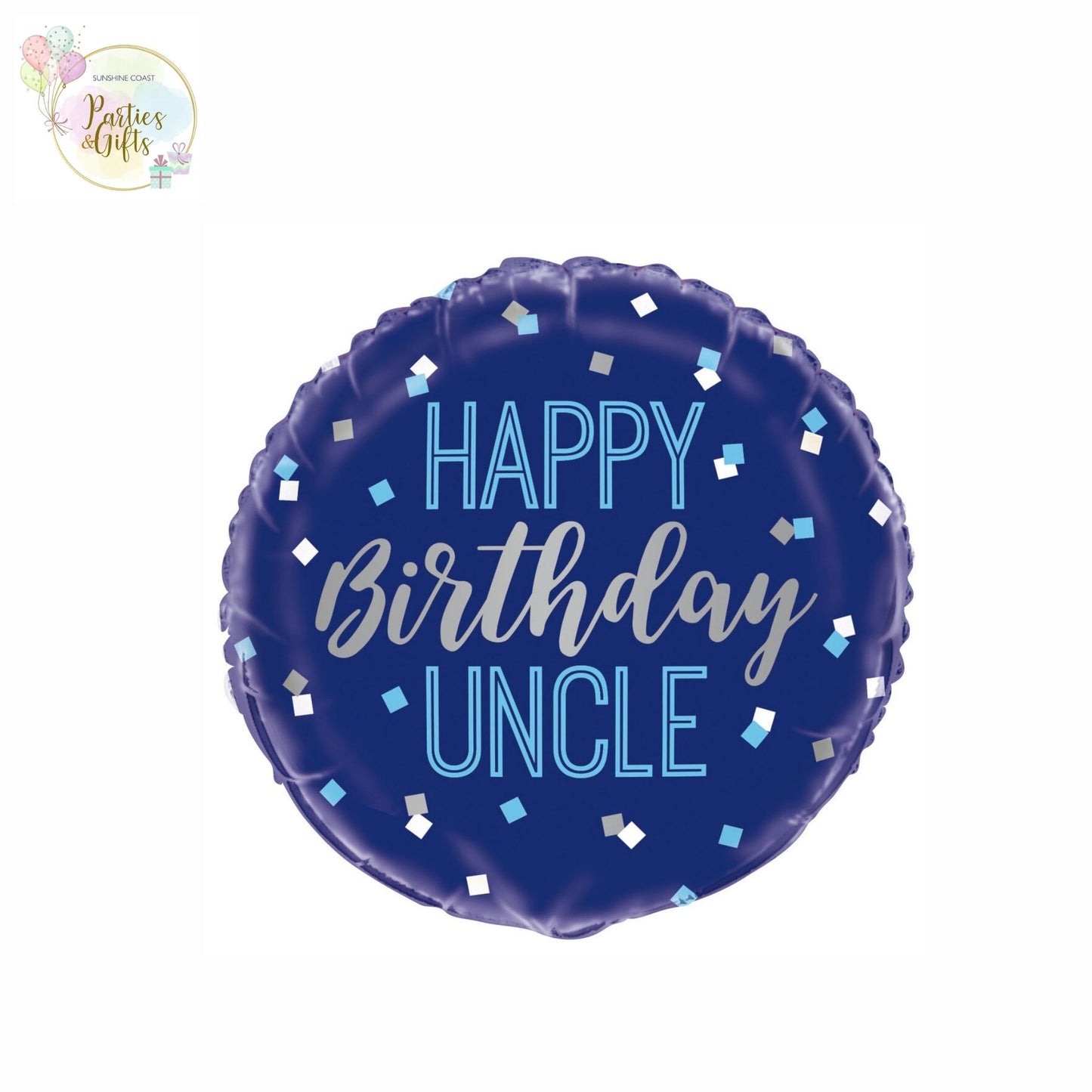 BLUE HAPPY BIRTHDAY UNCLE FOIL BALLOON - 45CM