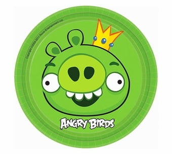 ANGRY BIRDS ROUND PAPER PLATES 17.7CM - PACK OF 8