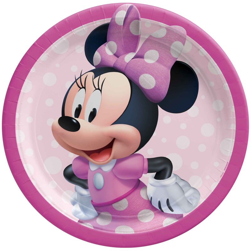 MINNIE MOUSE FOREVER ROUND PAPER PLATES 23CM - PACK OF 8