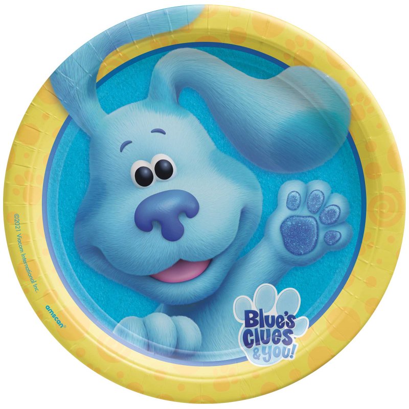 BLUE'S CLUES BLUE PARTY ROUND PAPER PLATES 22.9CM - PACK OF 8