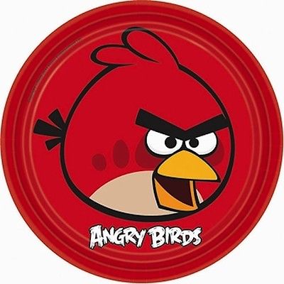 ANGRY BIRDS ROUND PAPER PLATES 22.9CM - PACK OF 8